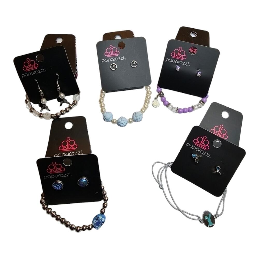Paparazzi Lot of 5 Bracelets and 5 Earrings Great for Preteens and Teens NEW #2